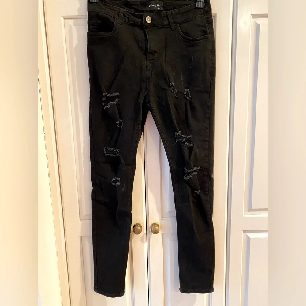 Skinny Fit distressed pocket